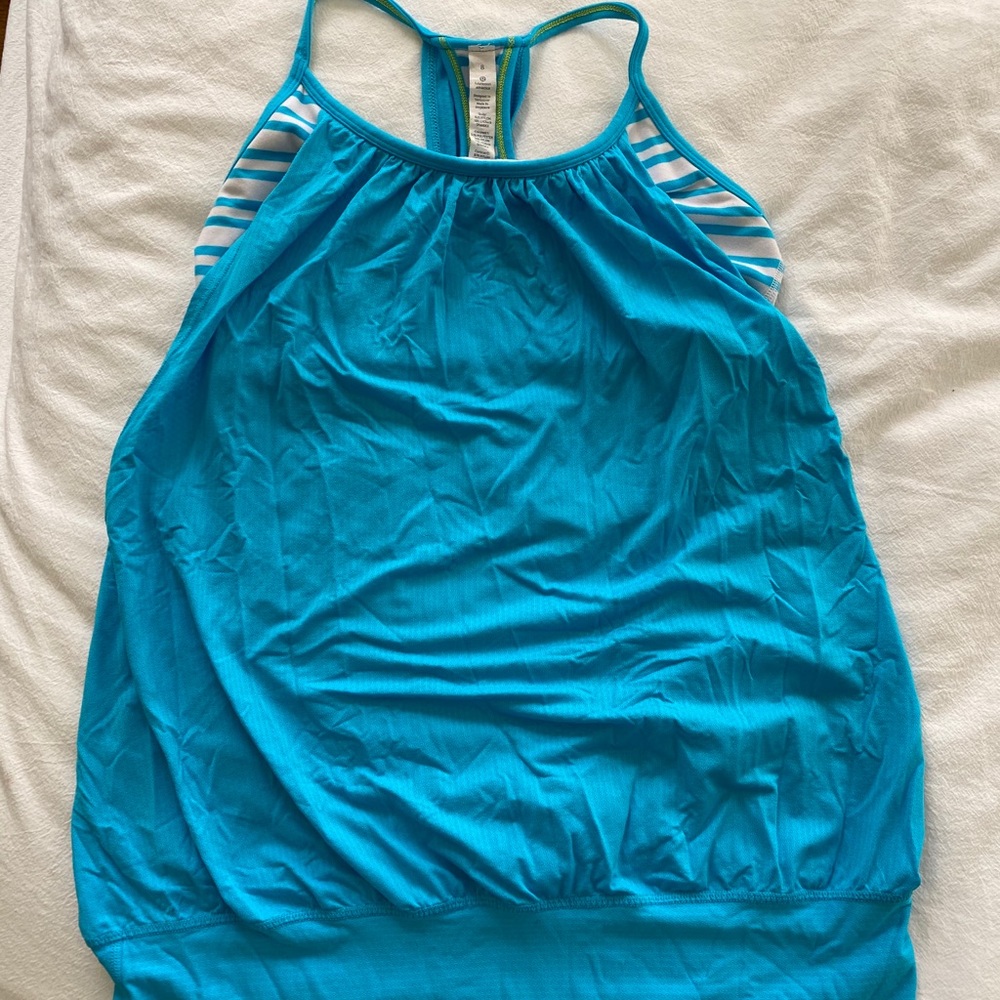 Lululemon Blue No Limits Tank with Built in Bra